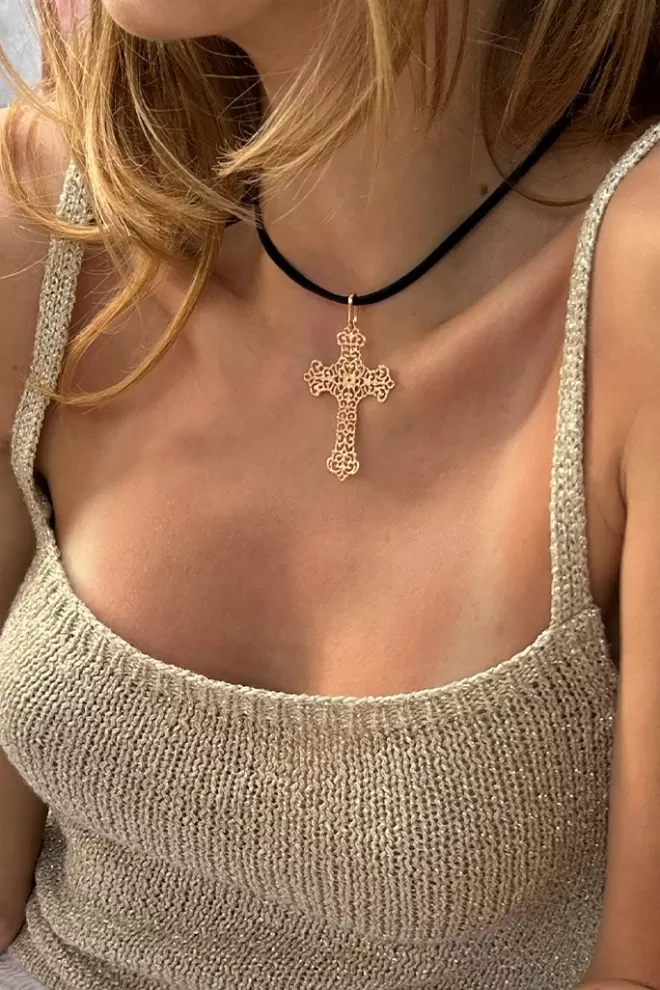 Subdued Collana choker croce-Donna Accessori