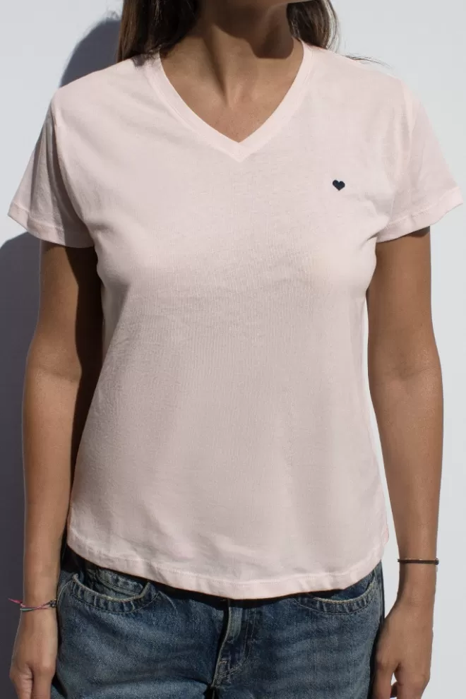 Subdued T-shirt scollo a V cuore-Donna Graphics